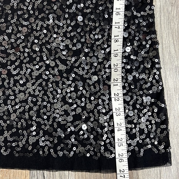 Max studio sequin sleeveless black top shimmer night out party sz. S stretch - Picture 7 of 9